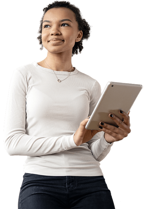 woman using a digital tablet